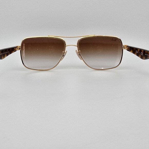 Ray-Ban RB3483 001/51 Matte Arista Gold Frame Light Brown Len Aviator Sunglasses - Picture 5 of 16